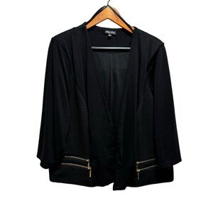 City Chic Black Open Front Blazer Jacket Size XXL